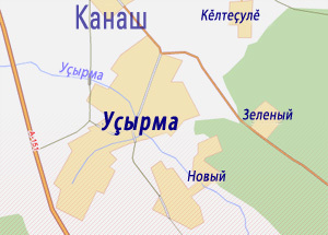 Уҫырма ялӗ картта ҫинче